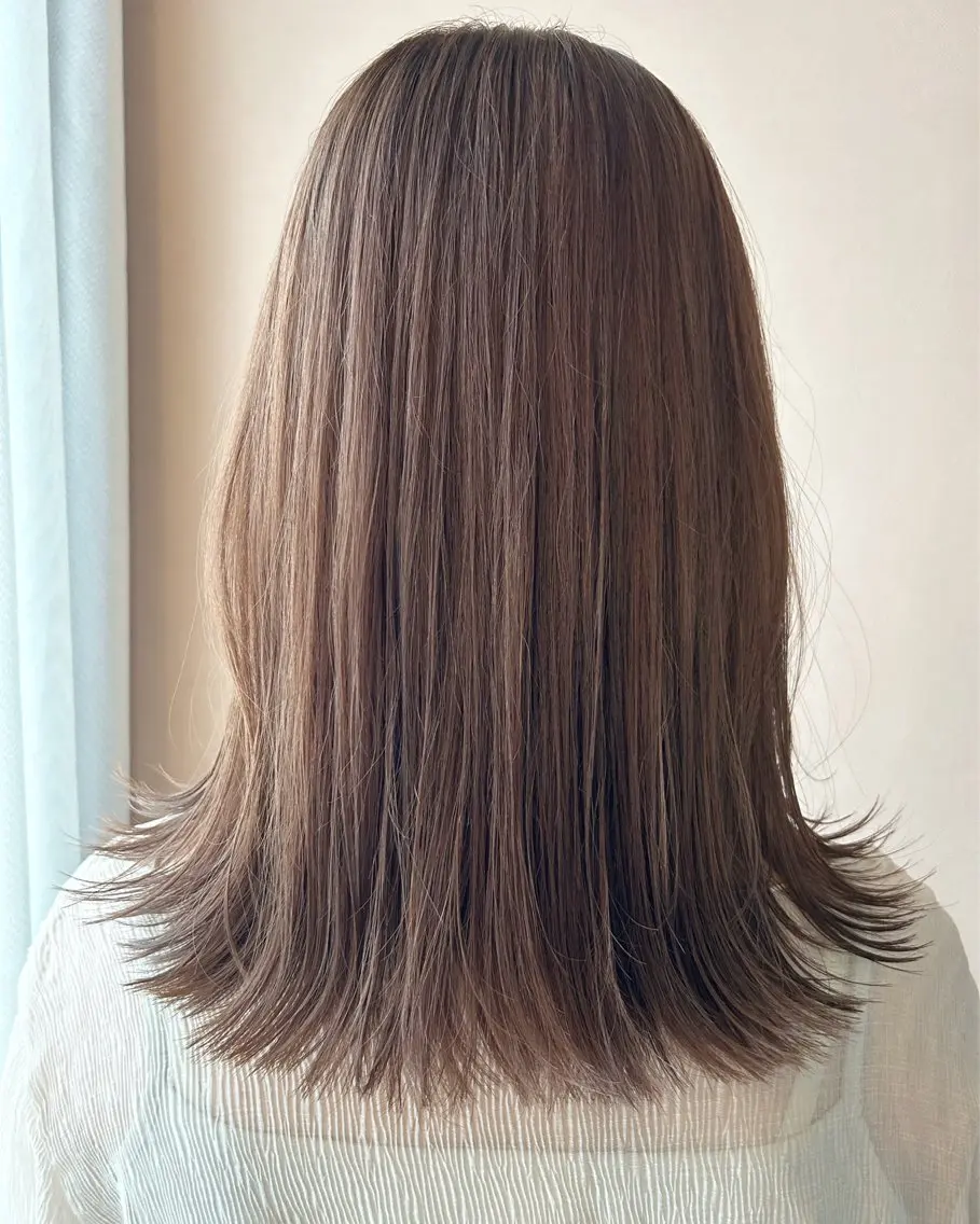 セミロング カラー ベージュカラー オレンジ オレンジベージュ カット ヘアカラー トリートメント hubhair レイヤー/透明感のヘアスタイル