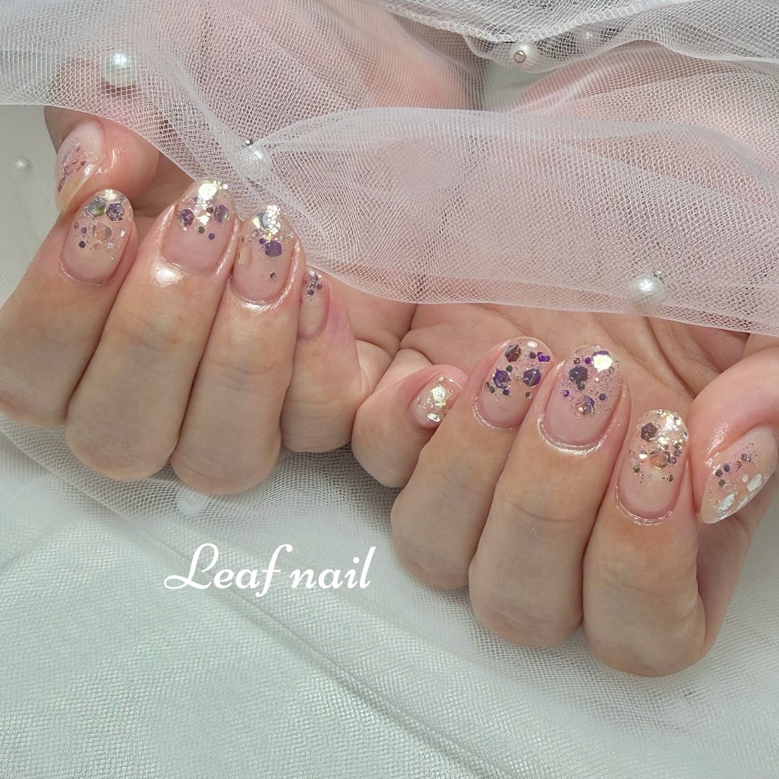 【オフなし】【ハンド】💎パラジェル ラメグラデーションの写真