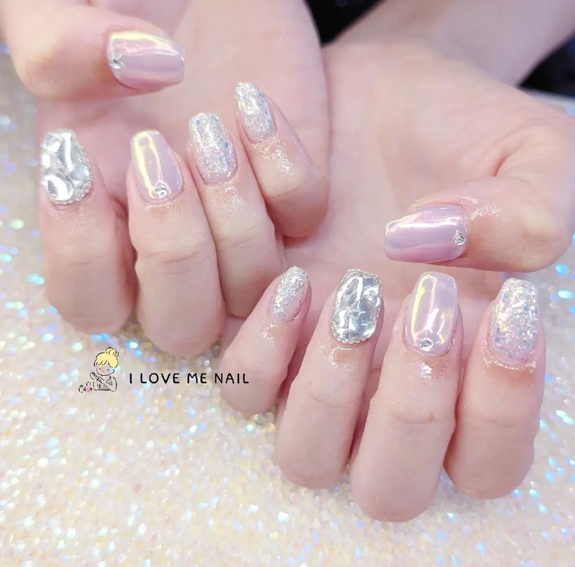 ネイル 長さ出し ハート 韓国ネイル マグネットネイル ニュアンスネイル ハンドネイル I LOVE ME NAIL.。.:*♡のネイルデザイン