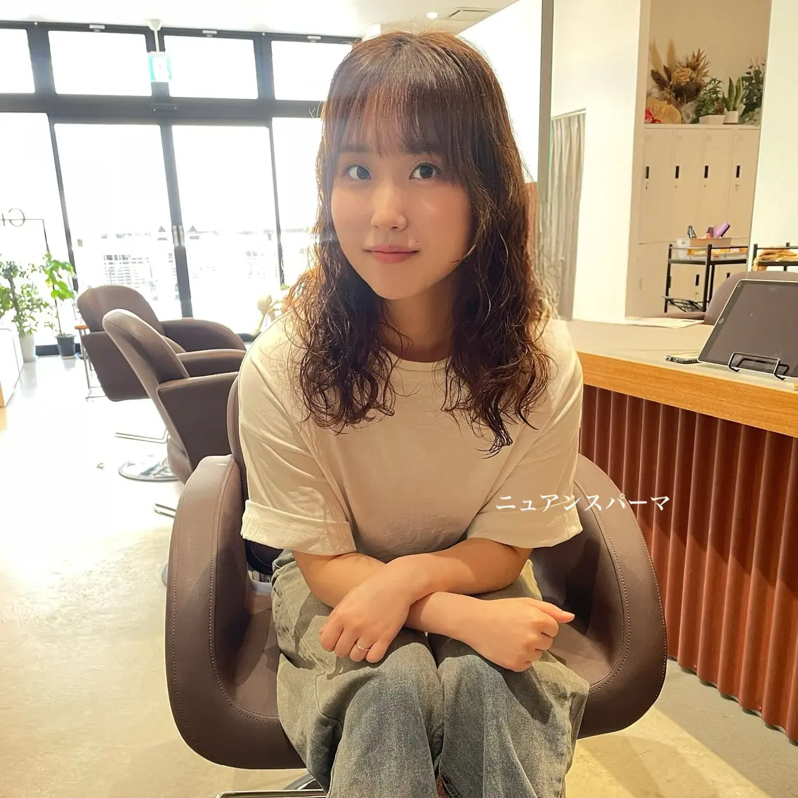 セミロング カラー パーマ セミロングパーマ ニュアンスパーマ カット パーマ トリートメント 北九州美容室 🕊️わかな✂︎のヘアスタイル