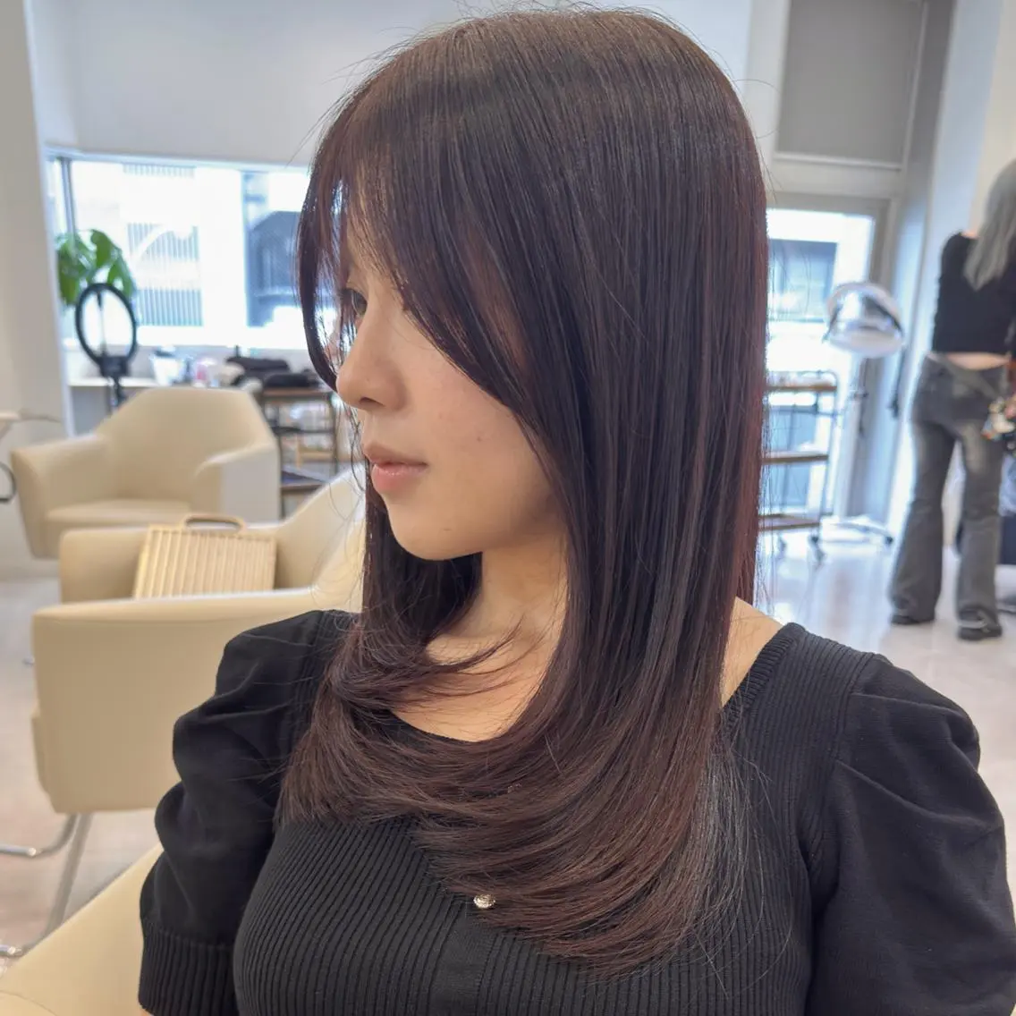 ミディアム カラー 杉若 夢羽/四条烏丸 髪質改善カラーのヘアスタイル