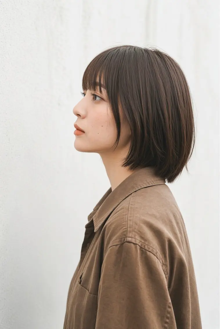 ショート ボブ シースルーバング カット トリートメント 石沢 知康 丁寧カウンセリングのヘアスタイル