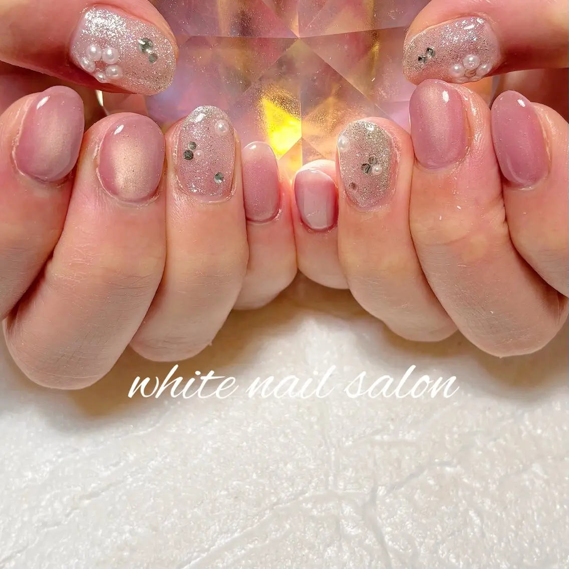 ネイル フットネイル ラメ(グリッター) ハンドネイル white nail salonのネイルデザイン