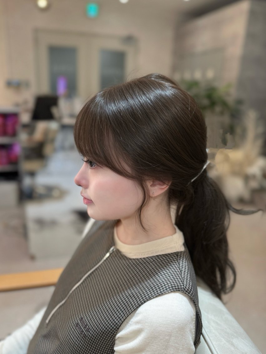 セミロング カラー 顔周りカット カット ヘアカラー 梅田顔周りカット/ 透明感カラー/みさきのヘアスタイル
