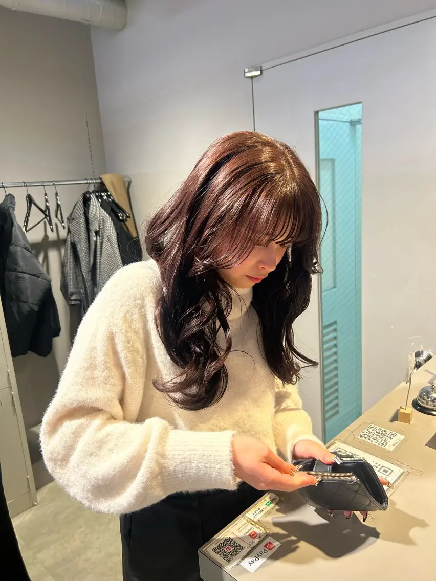 セミロング カラー カット ヘアカラー トリートメント ヘッドスパ 韓国/トレンド レイヤー【101】のヘアスタイル