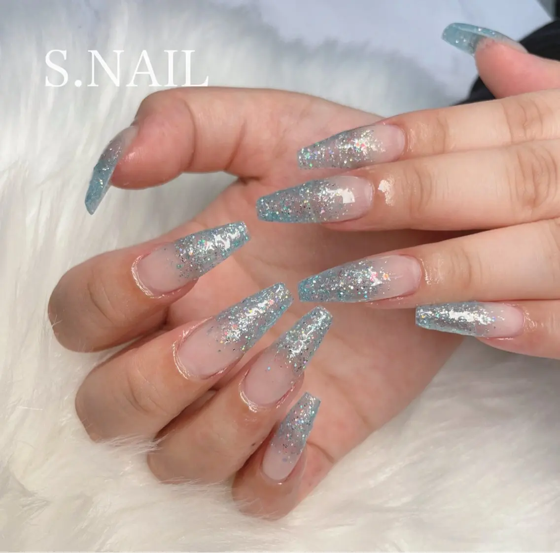 ネイル グラデーション ラメ(グリッター) ラメグラデーション ハンドネイル S.NAIL Suuのネイルデザイン
