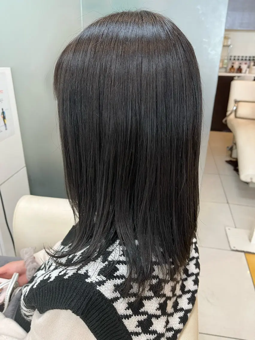 ミディアム カラー 透明感カラー 柳川 玲也のヘアスタイル