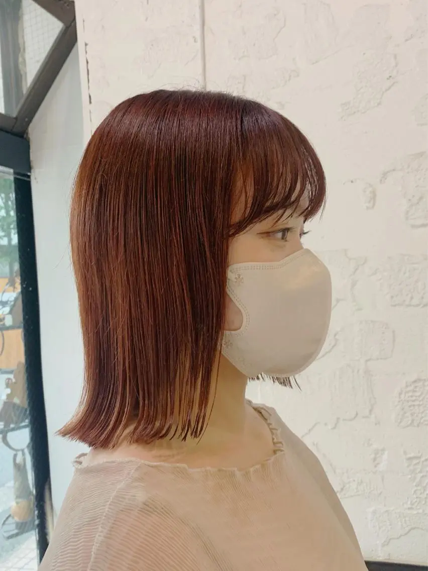 🧡カラー+メンテナンスカット(毛量調節・前髪)+トリートメント🧡の写真