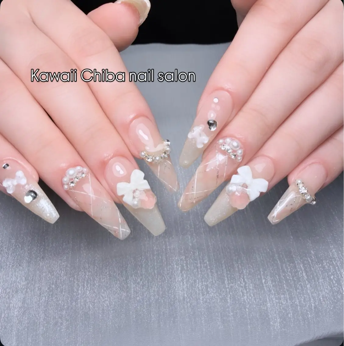ネイル アートネイル 桜ネイル フラワーネイル ジェルネイル ガーリー ハンドネイル ハンドケア Kawaii Chiba nailのネイルデザイン