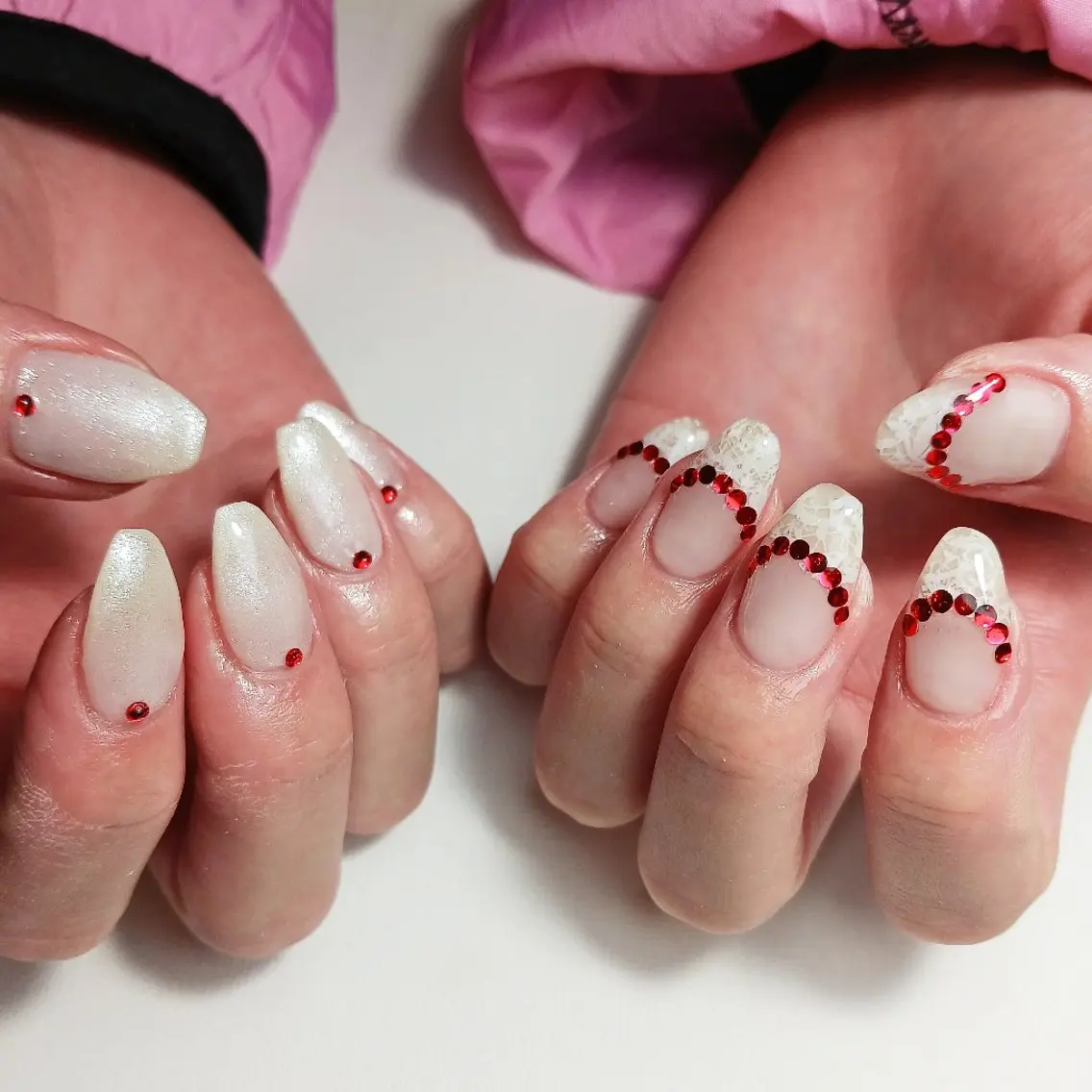 ネイル フレンチネイル ジェルネイル レース 持ち込み 冬ネイル ハンドネイル owlnail /持込みデザイン専門のネイルデザイン