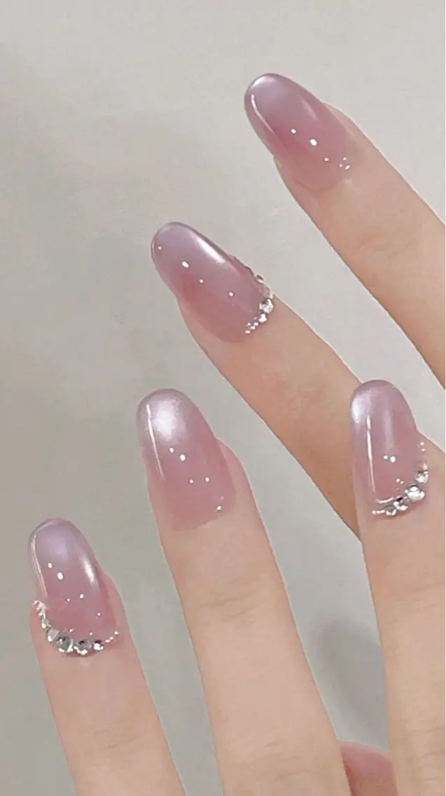 ネイル 入学式 卒業式 ピンク ストーンネイル Wilu nail 二子新地駅徒歩30秒のネイルデザイン