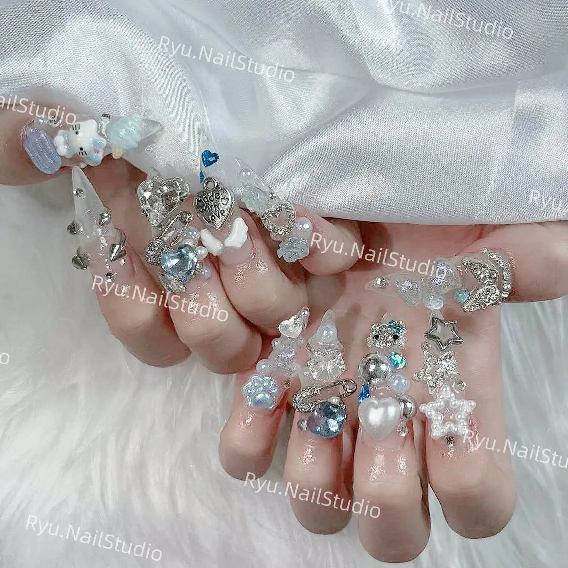 ネイル アートネイル ジェルネイル キラキラネイル ミラーネイル ニュアンスネイル Ryu nail studioのネイルデザイン