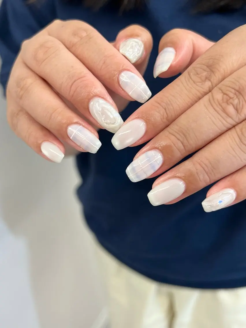 ネイル ジェルネイル マグネットネイル ニュアンスネイル パラジェル リボン ハンドネイル ハンドケア Bana_ Nailのネイルデザイン