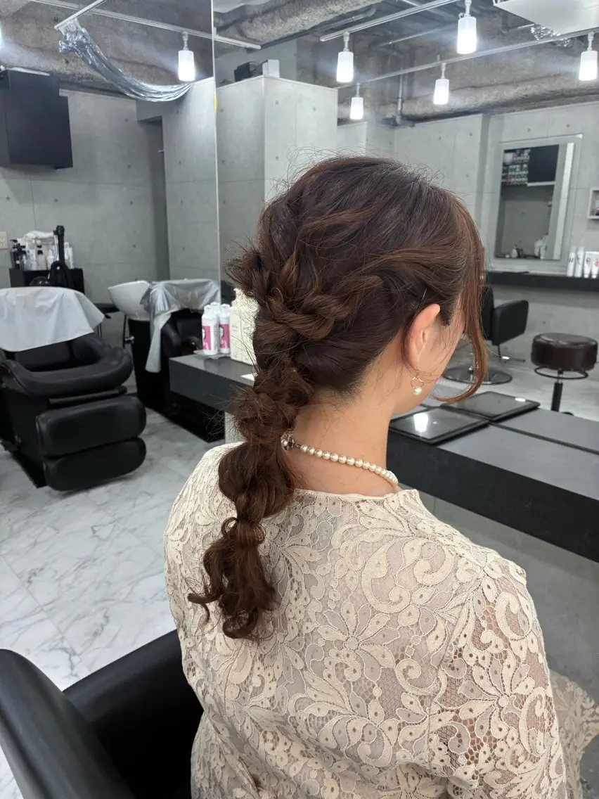 ロング ヘアアレンジ 結婚式・ブライダル ヘアセット Endearing 🌟銀座のヘアスタイル
