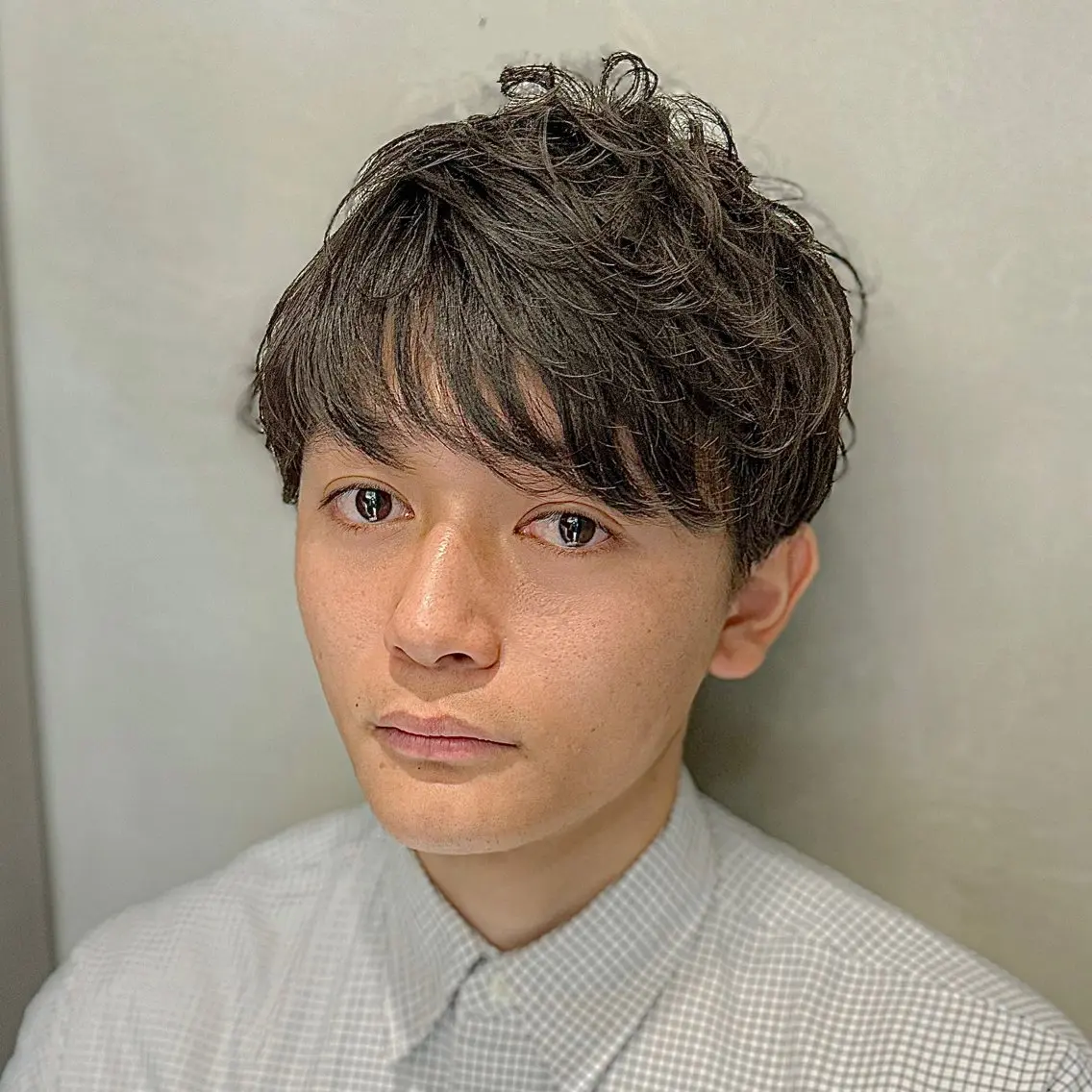 ショート カラー パーマ メンズ アップバング ダウンパーマ マッシュ メンズパーマ メンズツイストパーマ カット パーマ ヘッドスパ 朝楽メンズパーマ 🥇メンズカット吉田のヘアスタイル