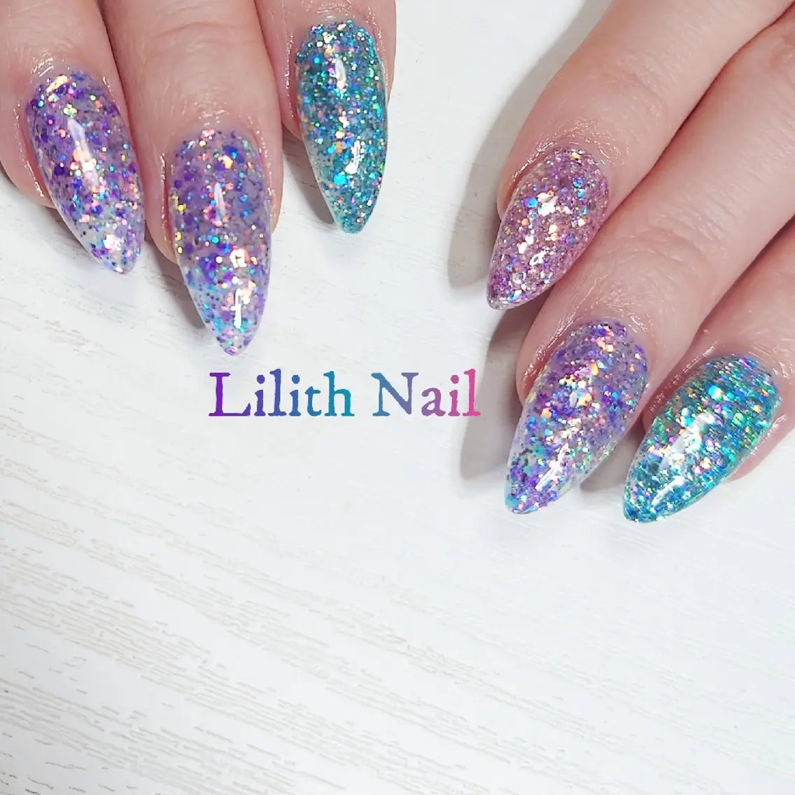 ネイル ラメ(グリッター) ハンドネイル Lilith Nailのネイルデザイン