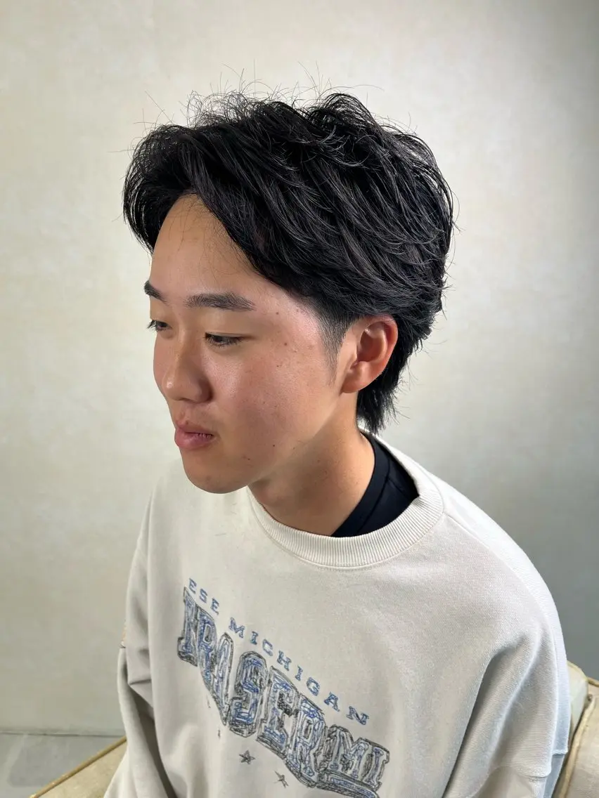 ショート パーマ メンズ メンズパーマ ニュアンスパーマ カット パーマ メンズ特化✨パーマス タイル大得意安田海斗のヘアスタイル