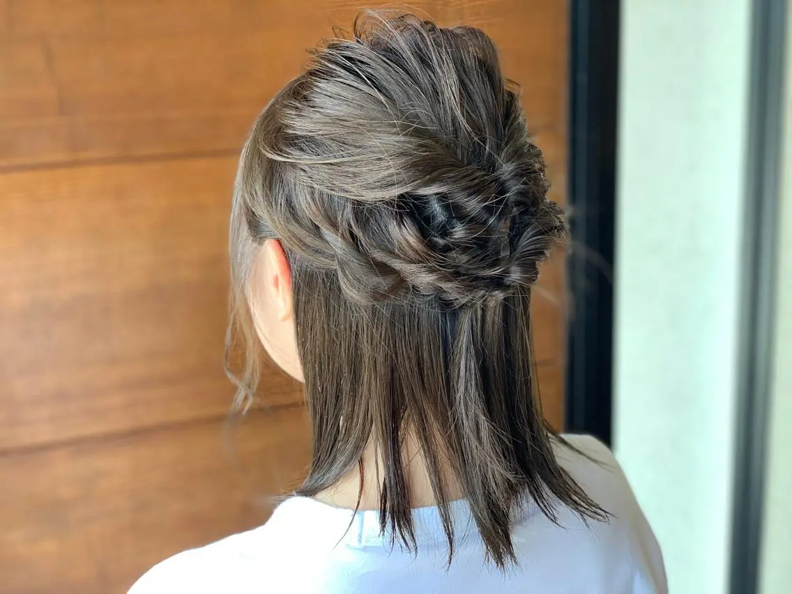 ミディアム カラー グレージュ ヘアカラー トリートメント IORI #韓国ヘア#髪質改善のヘアスタイル
