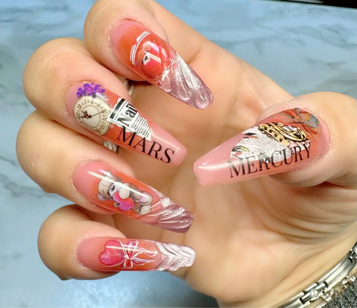 ネイル アートネイル フレンチネイル マグネットネイル マグネットフレンチ ワンカラーネイル Mai’s nailのネイルデザイン