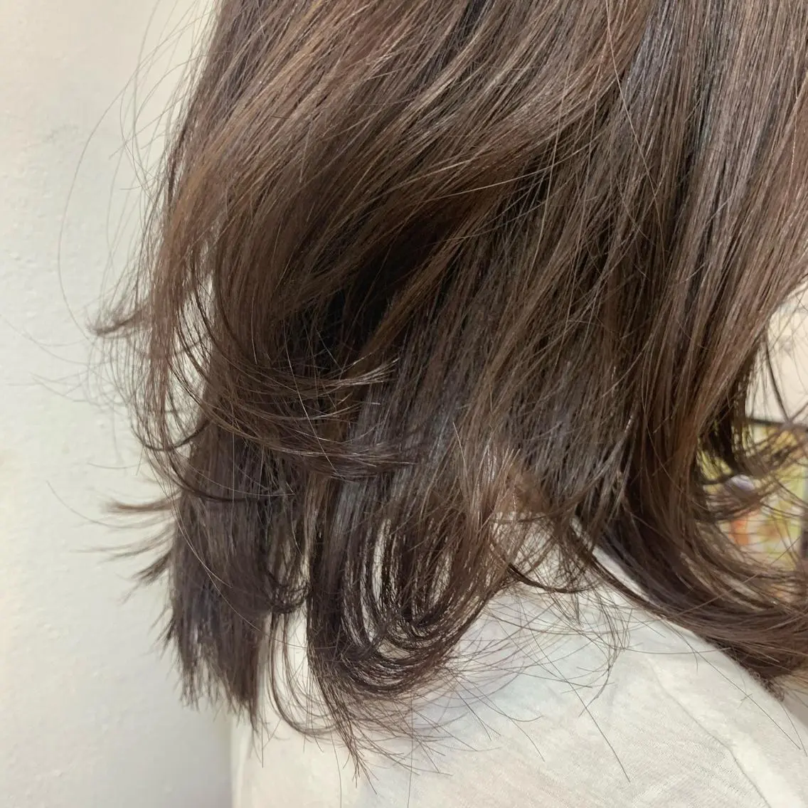 セミロング カラー レイヤーカット、 大人可愛い　中村美羅のヘアスタイル