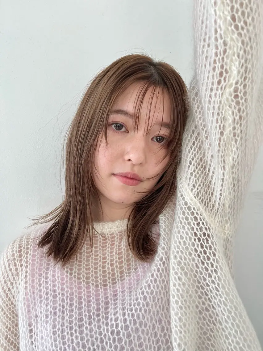 ミディアム カラー ヘアカラー トリートメント ヒラノホナミ 🫧艶髪🫧髪質改善のヘアスタイル