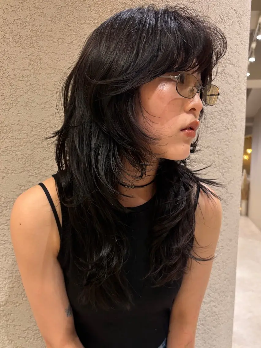 ロング カット ヘアカラー トリートメント ブリーチ🌟レイヤー 縮毛矯正/青木華音のヘアスタイル