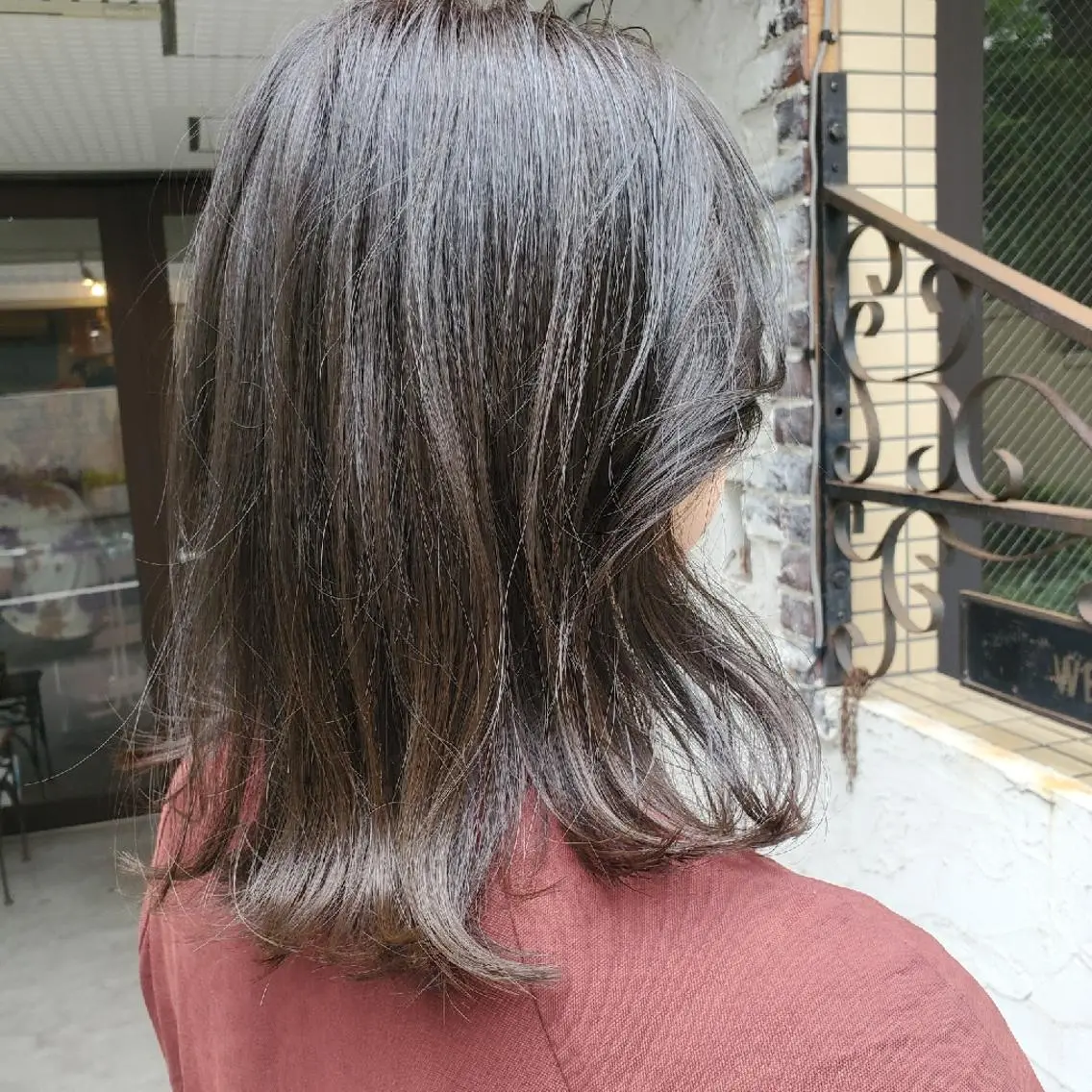 ミディアム カラー カット ヘアカラー トリートメント 韓国レイヤー柔らかい 地毛風縮毛矯正／マツのヘアスタイル