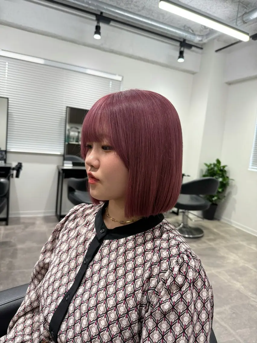ミディアム カラー ヘアアレンジ ヘアカラー トリートメント ヘアセット 💗横浜美容室 💗HARUNAのヘアスタイル