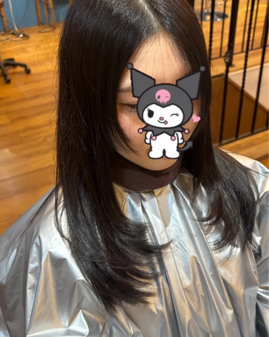 ロング カラー 姫カット レイヤーカット yuzuki Agu臼井のヘアスタイル