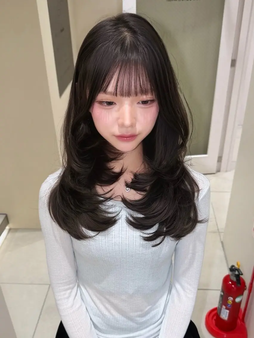 ロング カラー ヘアアレンジ レイヤーカット カット トリートメント ヘアセット 天神レイヤーカット No.1💖マユカのヘアスタイル