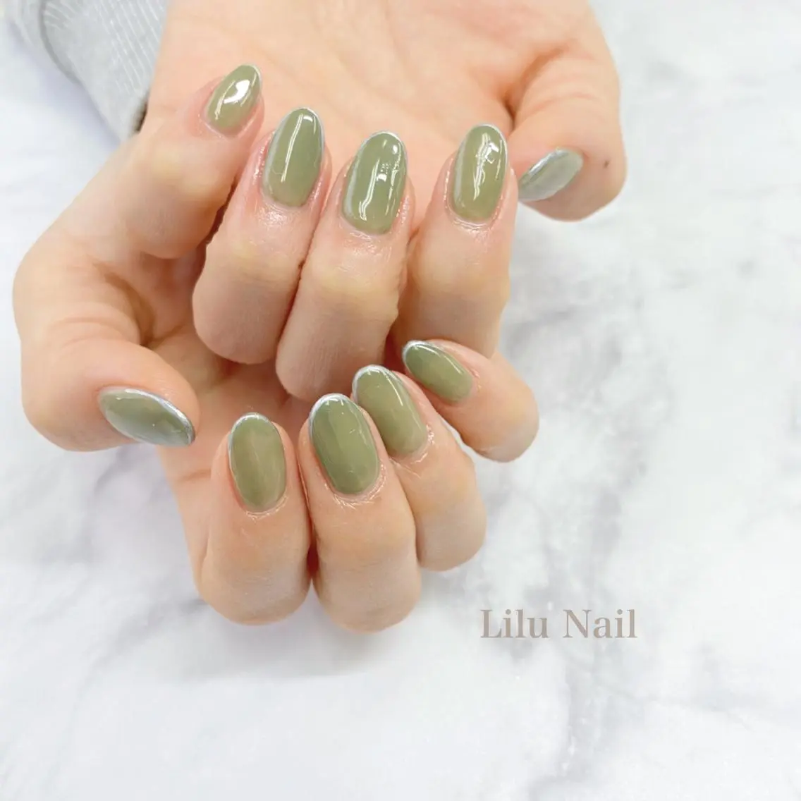 ネイル シンプルネイル モチの良さ◉ フィルインネイル♡のネイルデザイン