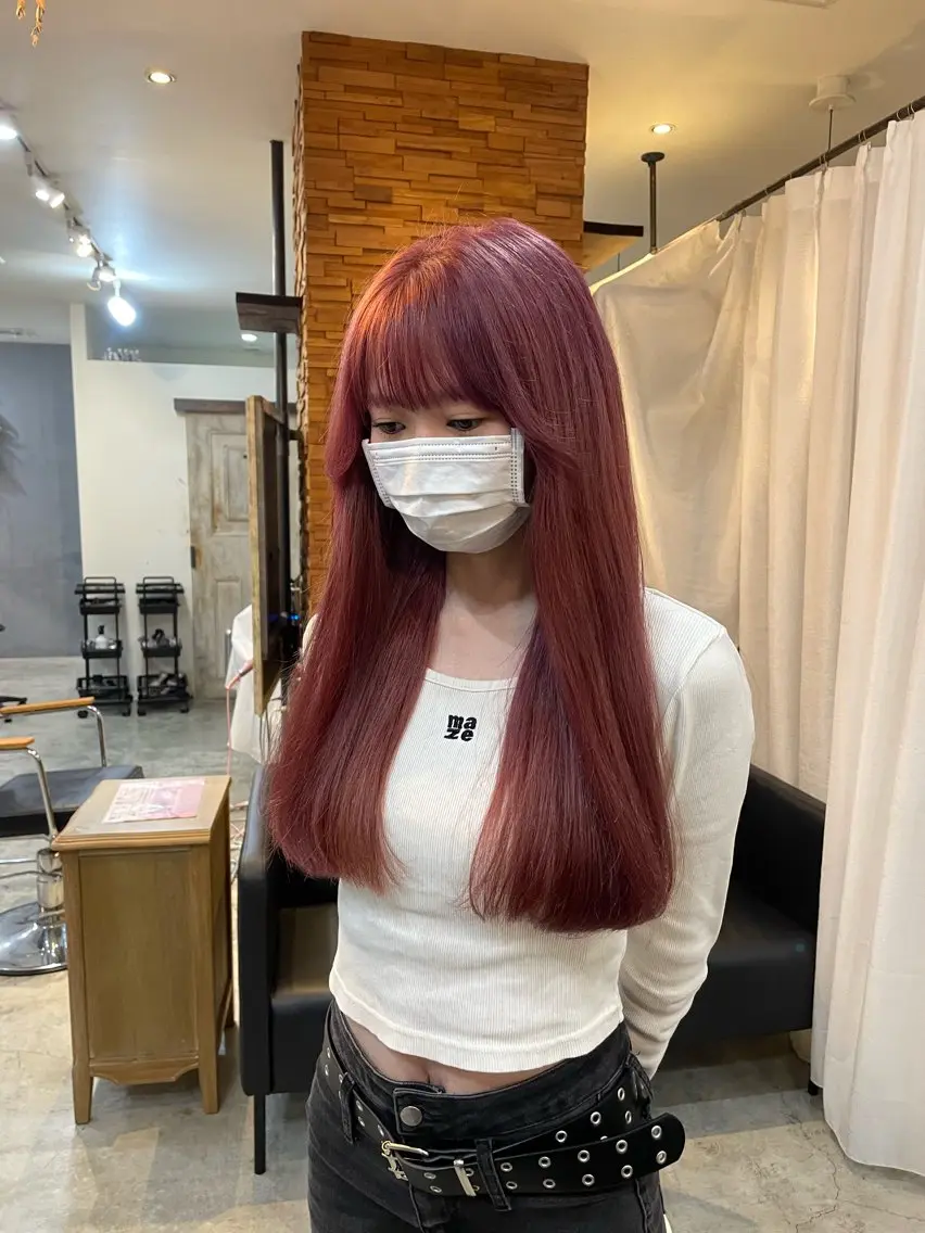 ロング ヘアカラー トリートメント 顔周りカット 🎀サヤカ🎀のヘアスタイル