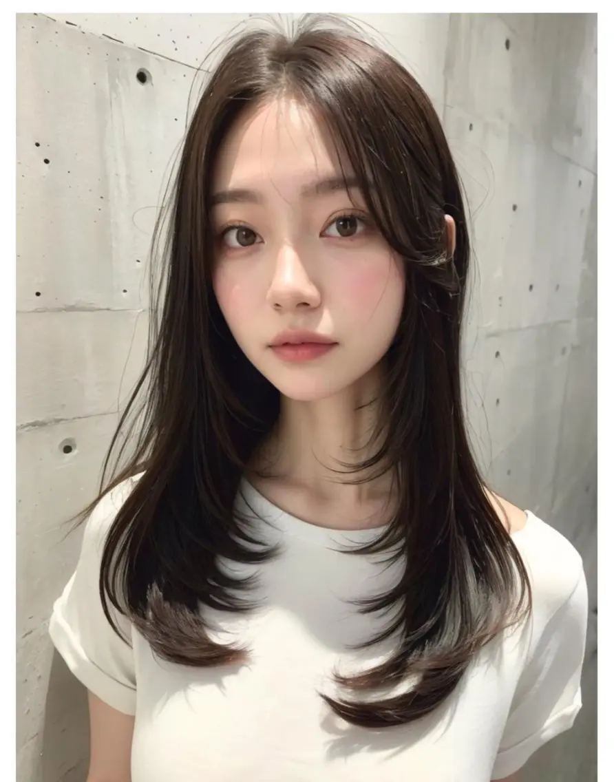 セミロング カット ヘアカラー 藤野 勇気のヘアスタイル