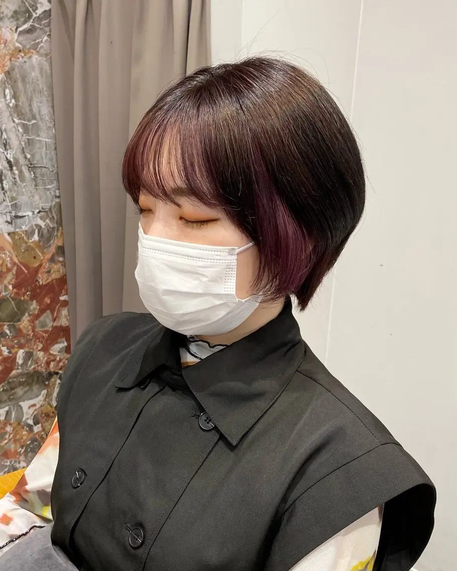 カラー インナーカラー ラベンダーカラー ラベンダーピンク ピンクカラー calna 古賀 菜摘のヘアスタイル
