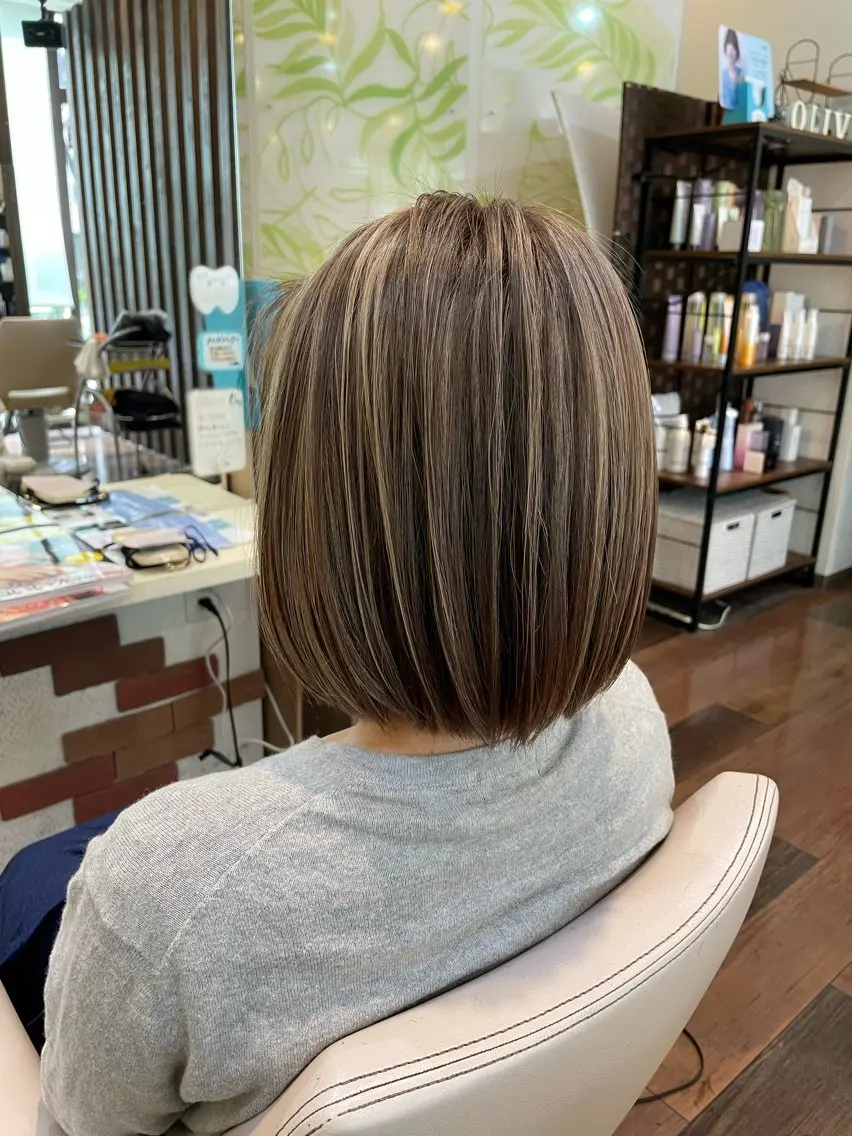 ミディアム カット ヘアカラー トリートメント 脇坂 誠也のヘアスタイル