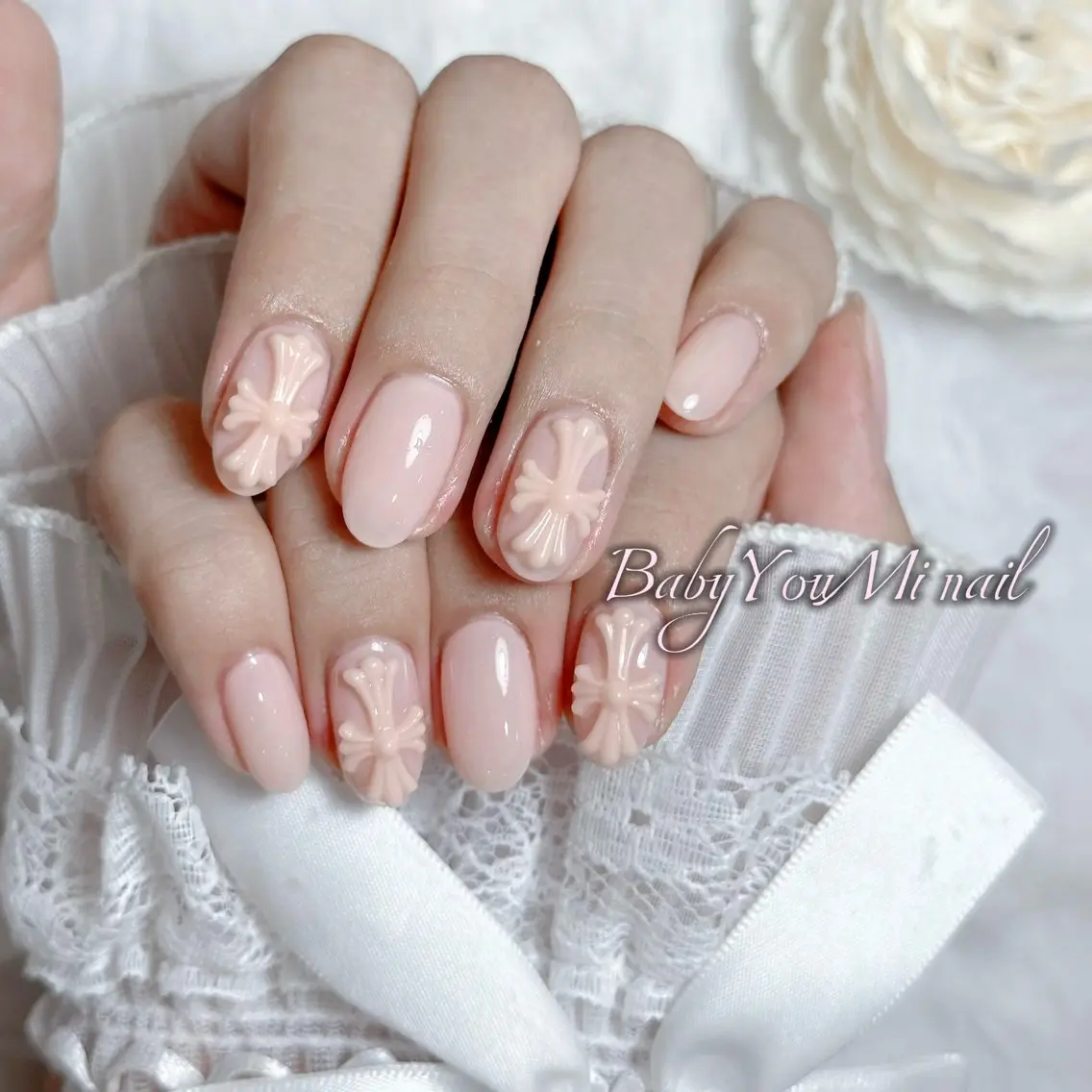 ネイル オーロラネイル チークネイル 成人式 フットネイル フレンチネイル ハンドネイル BabyYouMi nailのネイルデザイン