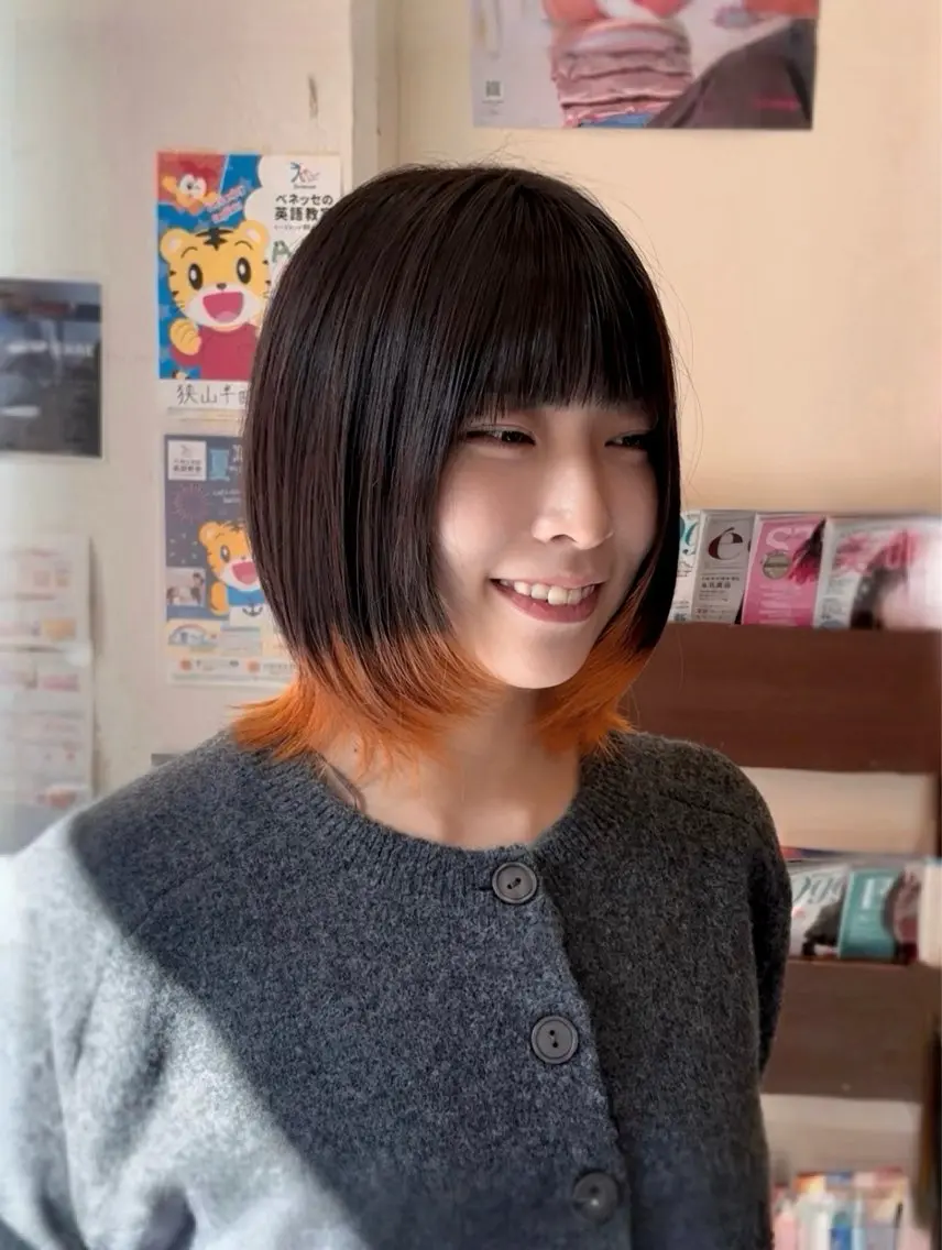 ショート ボブ 伸ばしかけ レイヤーカット ウルフカット ウルフレイヤー ヘアカラー 小野 友暉のヘアスタイル