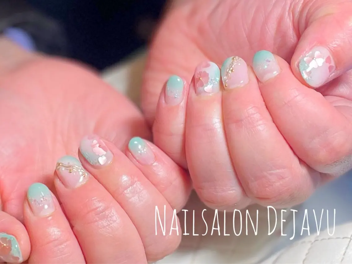 ネイル フラワーネイル 春ネイル ハンドネイル Nailsalon Dejavuのネイルデザイン