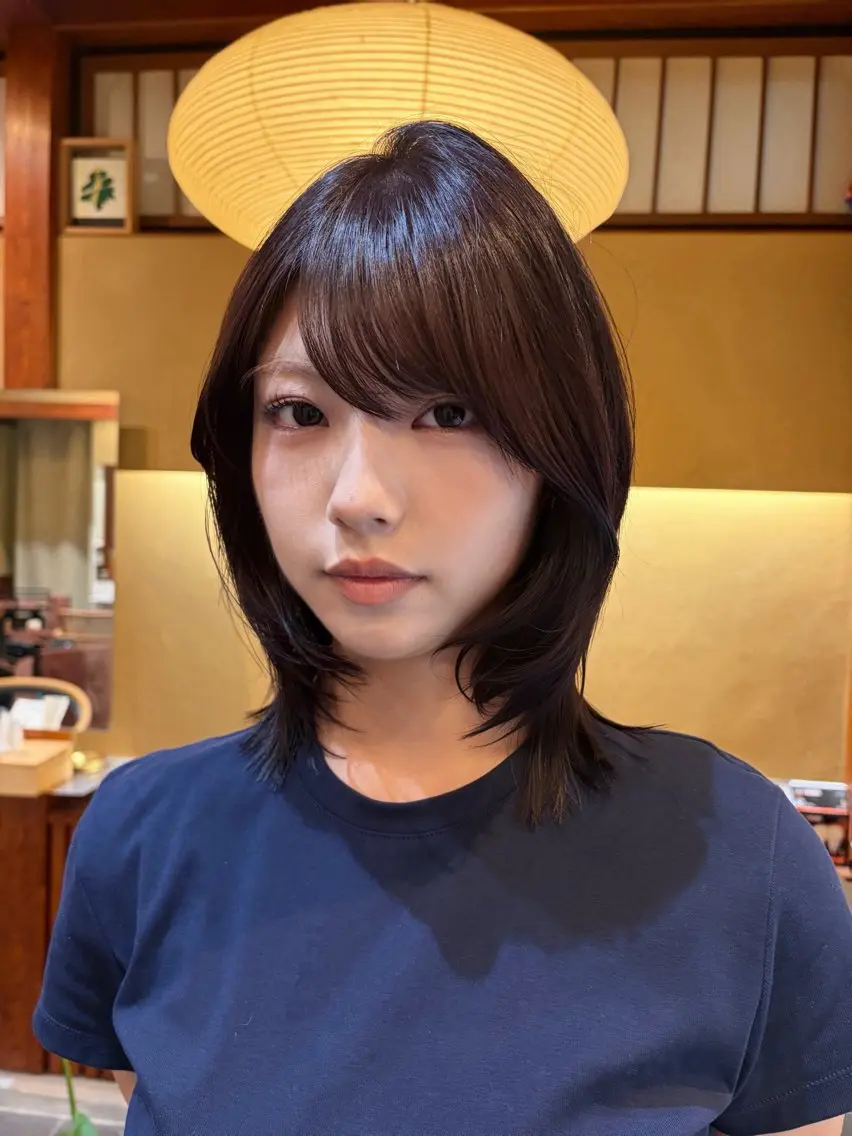 ミディアム カット ヘアカラー ゆるふわガーリーst yle🩰yuukaのヘアスタイル