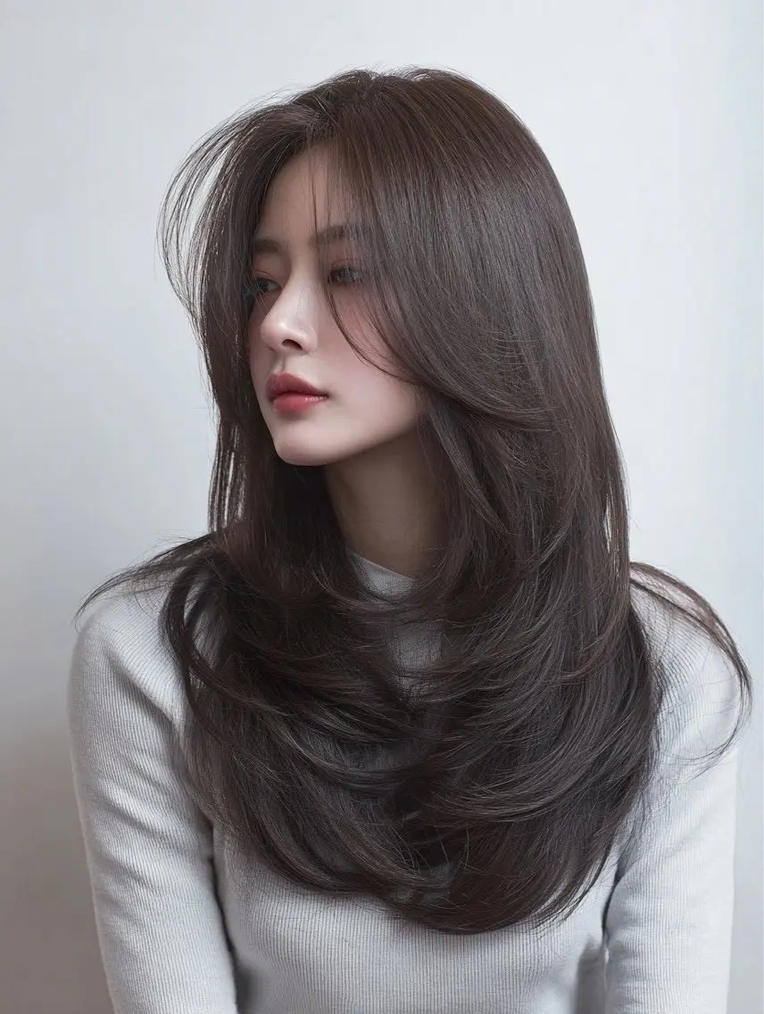 ロング カラー ヘアカラー 🍒モテ暖色カラー × うる艶✧ ゆなのヘアスタイル