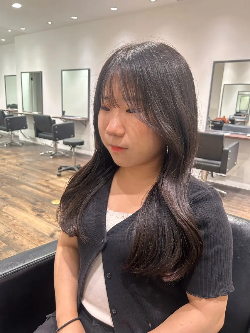 ロング 🤎オリーブカラー× パーマ特化💫森口のヘアスタイル