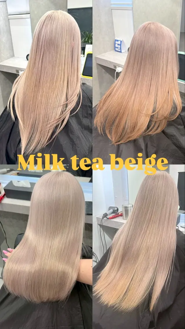 ロング カラー ベージュカラー ミルクティーベージュ ヘアカラー ハイトーン🪼派手髪 mahoのヘアスタイル
