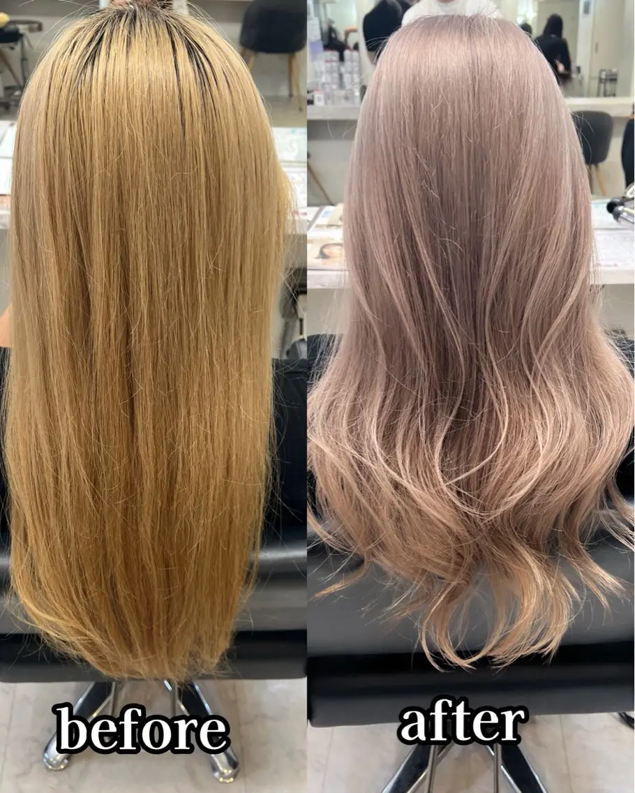 ロング カラー グレージュ カット ヘアカラー トリートメント ✨レイヤー/髪質改善 /エクステ✨ナカムラのヘアスタイル