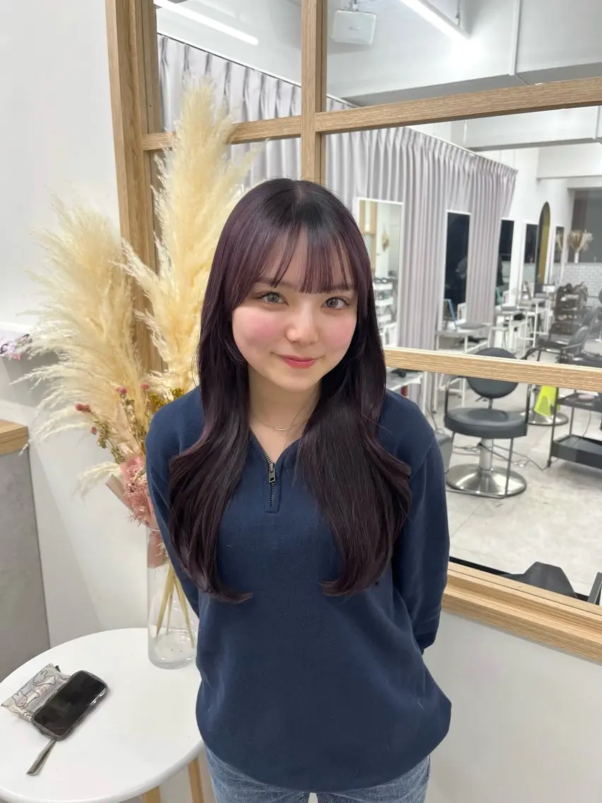 ロング カラー オリーブ🌿レイヤー 🫧HIMARI🌻のヘアスタイル