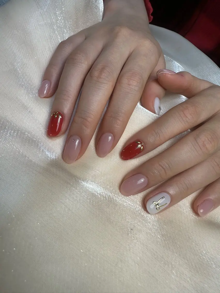 ネイル リボン ハンドネイル Nana nail 8:00~22:00のネイルデザイン