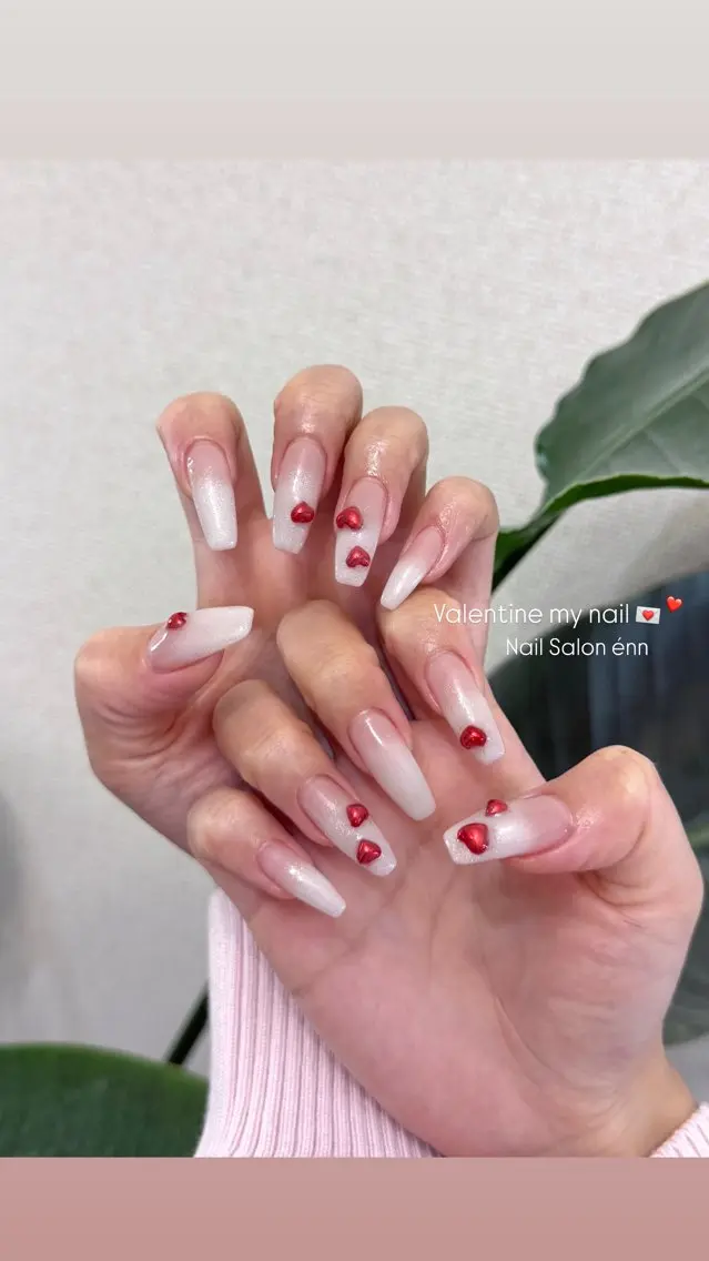 ネイル バレンタイン ハンドネイル 🫧RISA🫧 énn |四条烏丸のネイルデザイン