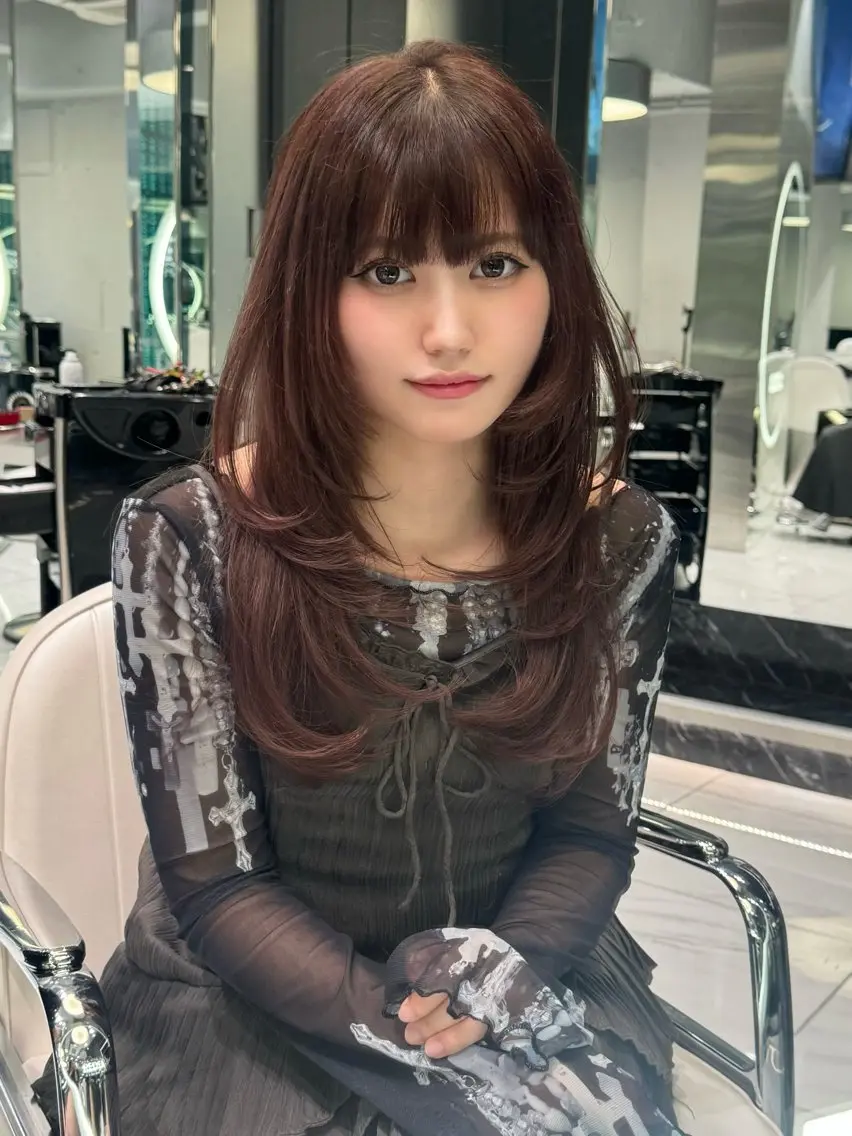 カラー つばさ☁️ 中韓MIXスタイルのヘアスタイル