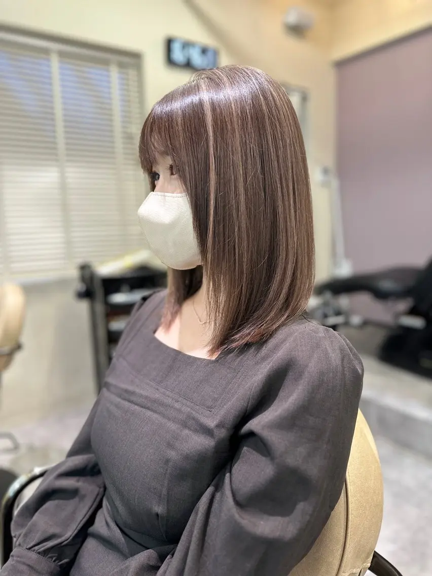 ミディアム カラー アディクシーカラー バレイヤージュ ブリーチ デザインカラー ダブルカラー ヘアカラー トリートメント opus 店長大和 レイヤー/赤み消しのヘアスタイル