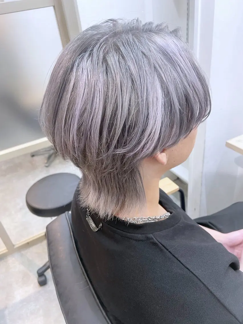 ミディアム カラー メンズ ☁️ケアブリーチ￤ ウルフ￤Shioriのヘアスタイル