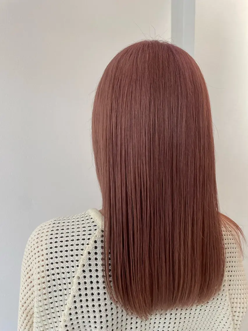 ミディアム カラー ベージュカラー ブリーチ ピンクカラー 福田千尋/インナー カラー/縮毛矯正のヘアスタイル
